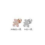 韓版s925純銀迷你小熊熊轉珠耳環  -玫瑰金小熊 附馬卡收納盒 , , large