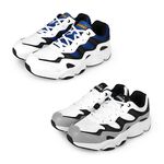 DIADORA迪亞多那 時尚生活運動鞋 男運動鞋 老爹鞋 復古 拼接 休閒 高腳背 吸震 輕量 耐磨 止滑 白藍 白灰, , large