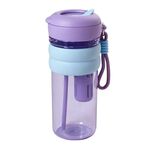 Colorful sports straw water bottle, , large