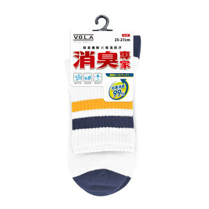 消臭1/2條紋-白L