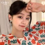 【Gulicc】古莉可 耳環 韓國蝴蝶鑲鑽花朵耳環, , large