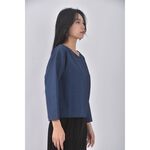 (M) vicky丹寧牛仔質感條紋藍色長袖上衣二手衣, , large