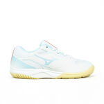 Mizuno Cyclone Speed 5 女 排球鞋 穩定 包覆 回彈 白 水藍 [V1GC258030], , large