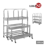 100CM Movable Stainless Steel Succulent Plant Stand, Tiered/Standing Dual-Use, Three-Tier Potted Plant Rack, Balcony Garden Display Rack, , large