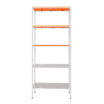 【Y HOUSE】90x45x210公分 松木五層收納層架 置物架 鐵架-烤漆白柚木, , large