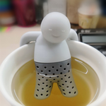泡茶小人茶葉過濾器 療癒小物 上班族 泡茶小人 小人泡茶器 茶濾器 泡澡小人 矽膠濾茶器 留味去渣 茶漏 不挑款, , large