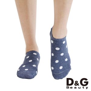 【D&G】圓點低口直角女襪<麻灰藍>D403 襪子 短襪 隱形襪