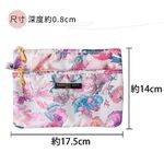 日本製 【Passage Bois】緹花 雙層拉鍊化妝包, , large