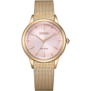CITIZEN 星辰 L系列 非洲菊 光動能氣質大三針米蘭帶女錶 EM0818-82X