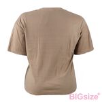 大尺碼-日系風格 繡花卡通 重磅T恤-黑/卡其-0101149, , large