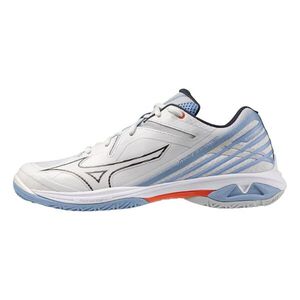 Mizuno Wave Claw 3 男女 羽球鞋 寬楦 室內運動 支撐 抗扭 瞬移 白 水藍 [71GA244325]