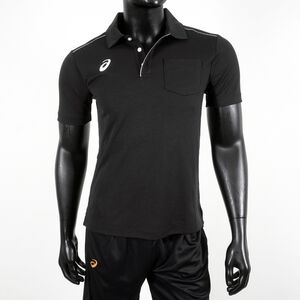 Asics 男 Polo衫 短袖 上衣 運動 休閒 吸濕 快乾 透氣 反光 亞瑟士 黑 [2033B516-001]