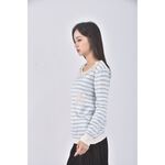 (S) jerry holl質感條紋藍色長袖上衣二手衣, , large