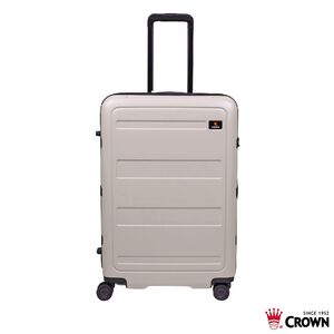 【CROWN皇冠】C-F1783 26吋拉鍊箱-灰白