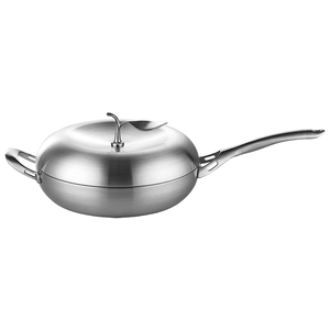 PERFECT 理想牌 極緻316不鏽鋼蘋果型七層複合金炒鍋附蓋蘋果鍋 28cm單把平底鍋-Leidea樂德兒