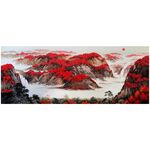 【御畫房】萬山紅遍 國家一級畫師手繪油畫60×120cm(VF-46), , large