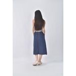 (M) 丹寧牛仔質感藍色長裙二手衣, , large