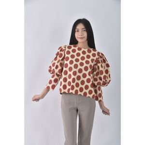 (M) shaper j泡泡袖紅色長袖上衣二手衣