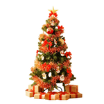 心可樂活-4尺120cm小美好PLUS套裝聖誕樹+熱情紅甜甜圈雪人彩繪木質片系飾品組(不含燈), , large