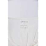 (XS（含）以下) shein簡約V領白色短袖上衣二手衣, , large
