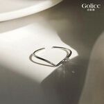 【Gulicc】古莉可 戒指 韓版簡約鋯石V行戒指, , large