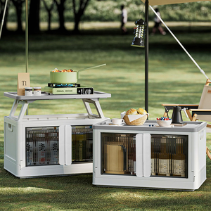 【AOTTO】大容量戶外附桌板折疊收納箱(AL-014BR)