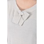 (M) iris質感蝴蝶結灰色短袖上衣二手衣, , large