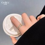 【Gulicc 】古莉可 戒指 韓國水晶樹葉輕奢風戒指, , large