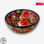 【SOLO Vintage】Cerraf Polish Pottery 9cm Small Bowl Crimson Sunset Floral Whisper Series Made in Poland, , large