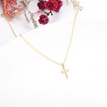 【Angel & Me】14KGF Gold-filled Gold Simple Cross Necklace Birthday Gift, , large