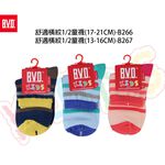 【BVD】舒適橫紋1/2童襪<深藍,17-21cm>B266 短襪 襪子, , large