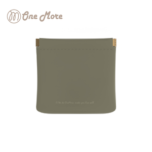 Textured leather storage bag Matcha