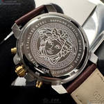 [星晴錶業]VERSACE手錶,46mm,VS11331寶藍色錶面金色錶殼咖啡色真皮皮革錶帶款, , large