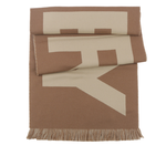 BURBERRY Logo 徽標羊毛圍巾/樺木棕/奶茶色, , large