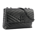 TORY BURCH Kira 黑釦縫線設計肩背/斜背二用包/黑色, , large