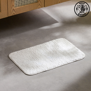 【SOLO歐洲家居】LCW Home 40x60cm 奶油白極簡防滑吸水浴室地墊 迅速吸乾濕腳