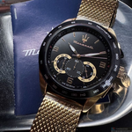 [星晴錶業]MASERATI手錶,46mm,R8873612010黑色錶面金色錶殼金色米蘭錶帶款, , large