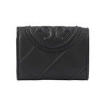 TORY BURCH Fleming 縫線納帕皮革小款三折短夾/黑色, , large