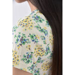 (S) uniqlo花卉白色短袖上衣二手衣, , large