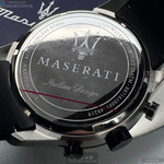 [星晴錶業]MASERATI手錶,46mm,R8871610001白色錶面黑錶殼深黑色真皮皮革錶帶款, , large