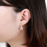 【Angel & Me】圓珠 水滴 粉晶 一對 s925 純銀 耳環 耳夾 情人節, , large