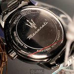 [星晴錶業]MASERATI手錶,44mm,R8853121008黑色錶面黑錶殼深黑色精鋼錶帶款, , large
