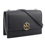 TORY BURCH Miller 荔枝皮革翻蓋肩背/斜背二用包/黑色, , large