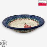 【SOLO Vintage】CA Polish Pottery 21.5cm Deep Plate Soup Plate Red Princess Series, , large
