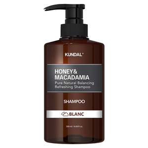 [巨林生化科技]【KUNDAL昆黛爾】HONEY&MACADAMIA Pure Natural Balancing Refreshing Shampoo 500ml(BLANC)
