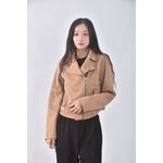 (S) girls monday質感棉質棕色外套二手衣, , large