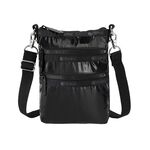 |快速出貨|Lesportsac 3-Zip Crossbody 三層拉鍊斜背包 手機包/ 亮面黑, , large