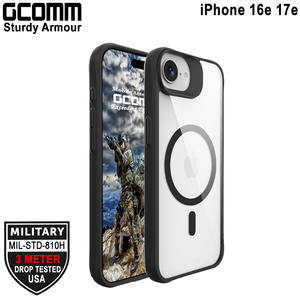 GCOMM iPhone 16e 17e 3米軍規磁吸防摔殼 Sturdy Armour MagSafe 硬石黑
