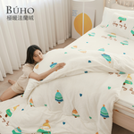 BUHO 極柔暖法蘭絨兩用毯被床包雙人加大四件組-(多款任選), , large