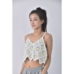 (M) 【安于晴Charlene私服】質感吊帶針織花紋白色上衣二手衣, , large